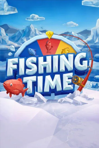 Pokie tile with a fishing rod and a red fish over an icy sea