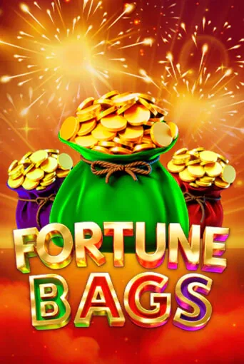 Pokie tile with green and red sacks spilling gold coins under fireworks